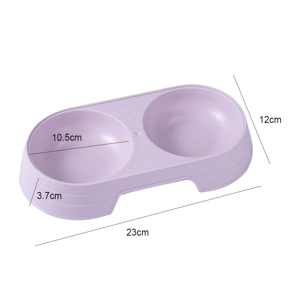 Plastic Pet Dog Cat Puppy Double Bowl Feeder Water Dish Bowls Food Drinking Tray Holder PP Candy Color Pet Supplies Accessories - Image 6
